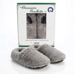 Chaussons bouillotte sèche gris - L'Artisan du Bien-Être | Salle d'ô