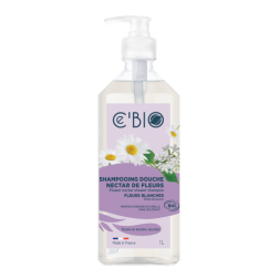 salle d'ô - Shampooing douche fleurs blanches - 1L - ce'bio