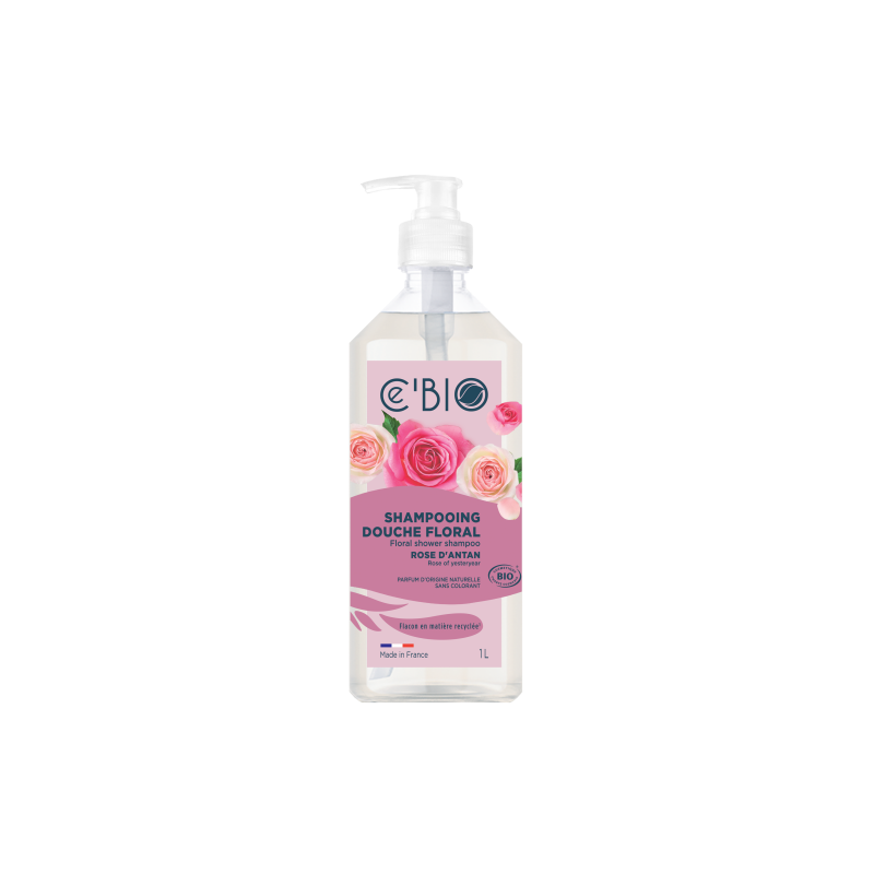 Rose shower gel shampoo - 1L - ce'bio Rose shower gel shampoo - 1L - ce'bio