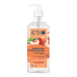 salle d'ô - Shampooing douche pêche blanche - 1L - ce'bio
