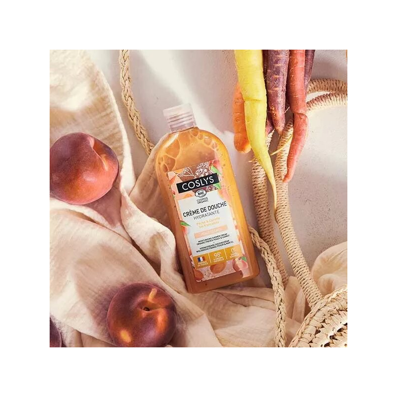 Feuchtigkeitsspendende Duschcreme mit Pfirsich-Karotte-Duft, 250 ml Feuchtigkeitsspendende Duschcreme mit Pfirsich-Karotte-Duft, 250 ml