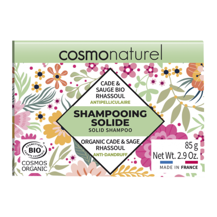 salle d'ô - Shampooing solide antipelliculaire rhassoul cade sauge bio - 85g - cosmo naturel