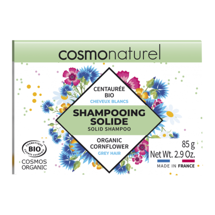 salle d'ô - Shampooing solide cheveux blancs centaurée bio - 85g - cosmo naturel