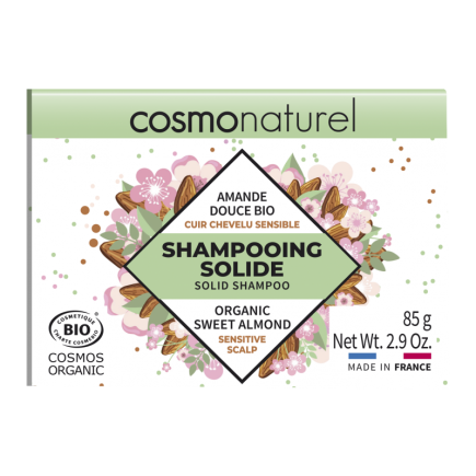 salle d'ô - Shampooing solide cuir chevelu sensible amande douce bio - 85g - cosmo naturel