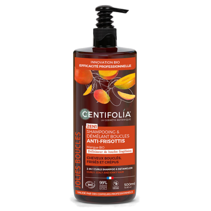 salle d'ô - Shampooing & démêlant boucles 2en1 - cheveux bouclés, frisés et crépus - 500ml