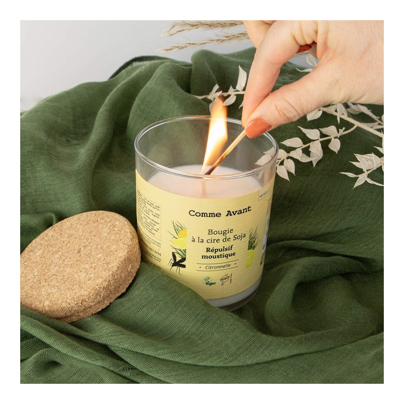 Mosquito repellent candle made with soy wax - 190g