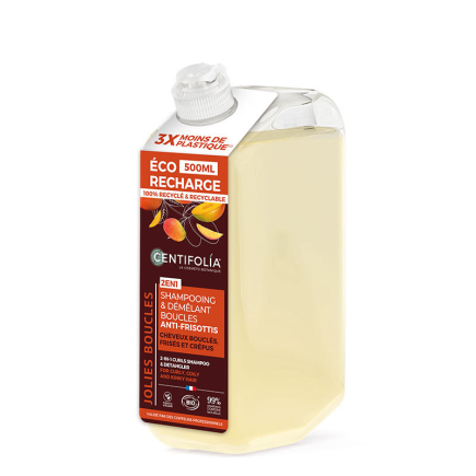 salle d'ô - Eco recharge - Shampooing & démêlant boucles 2en1 - cheveux bouclés, frisés et crépus - 500ml