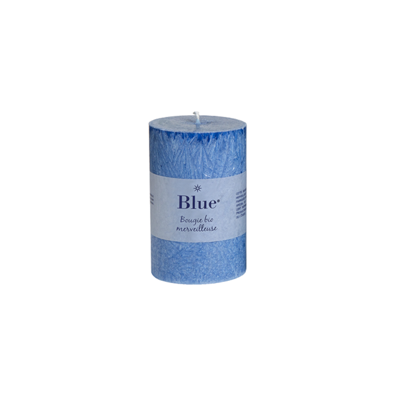 Candela cilindrica piccola - Blu ghiaccio - 80x55mm - 20h