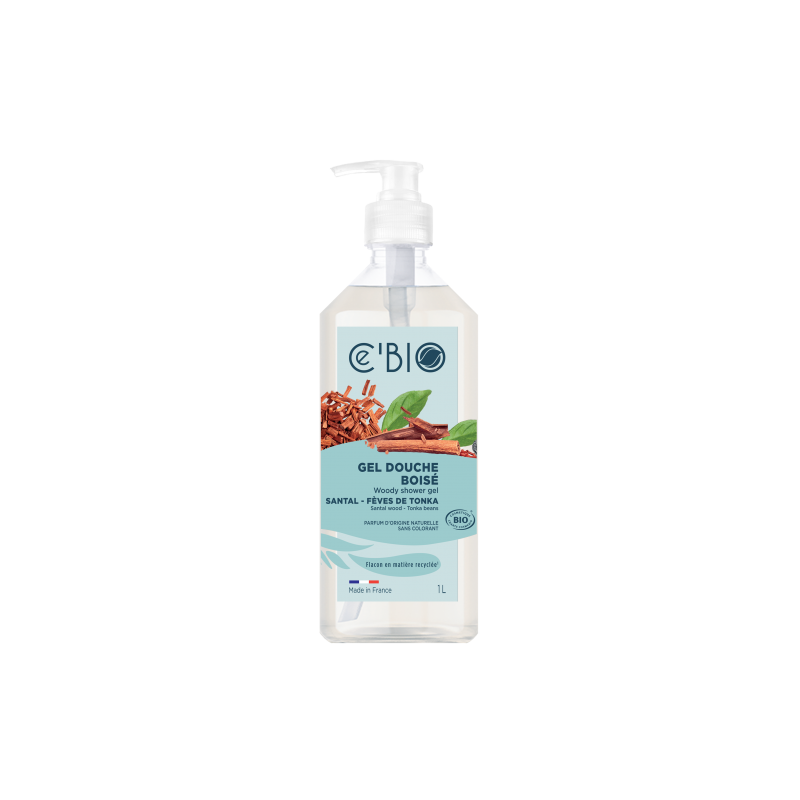 Gel de ducha amaderado con sándalo y haba tonka 1l - CEBIO Gel de ducha amaderado con sándalo y haba tonka 1l - CEBIO