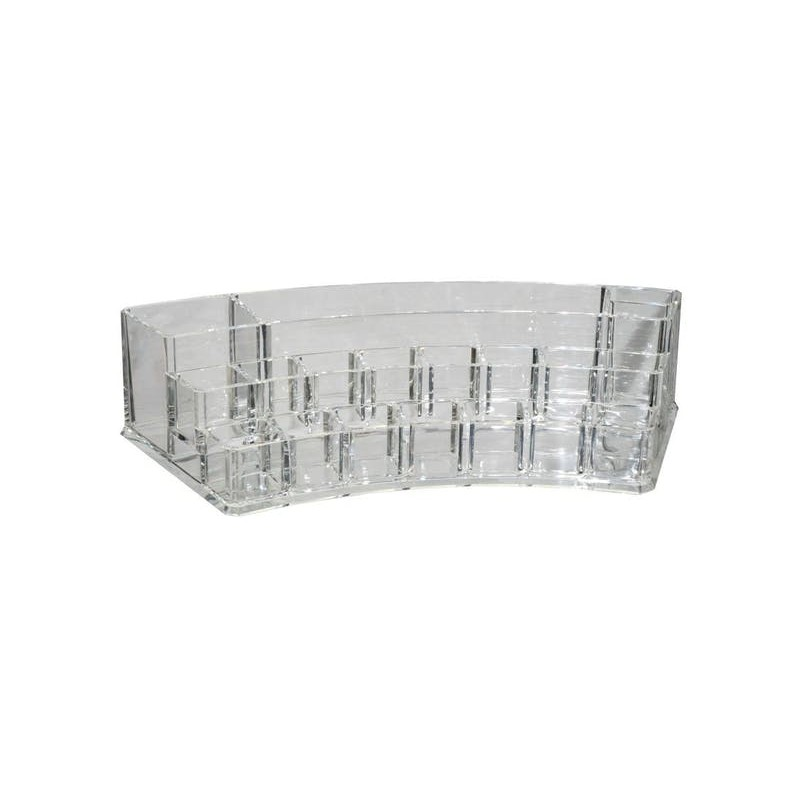 Acrylic cosmetic organizer - semi-circular - 28.2x11.9x6.5cm